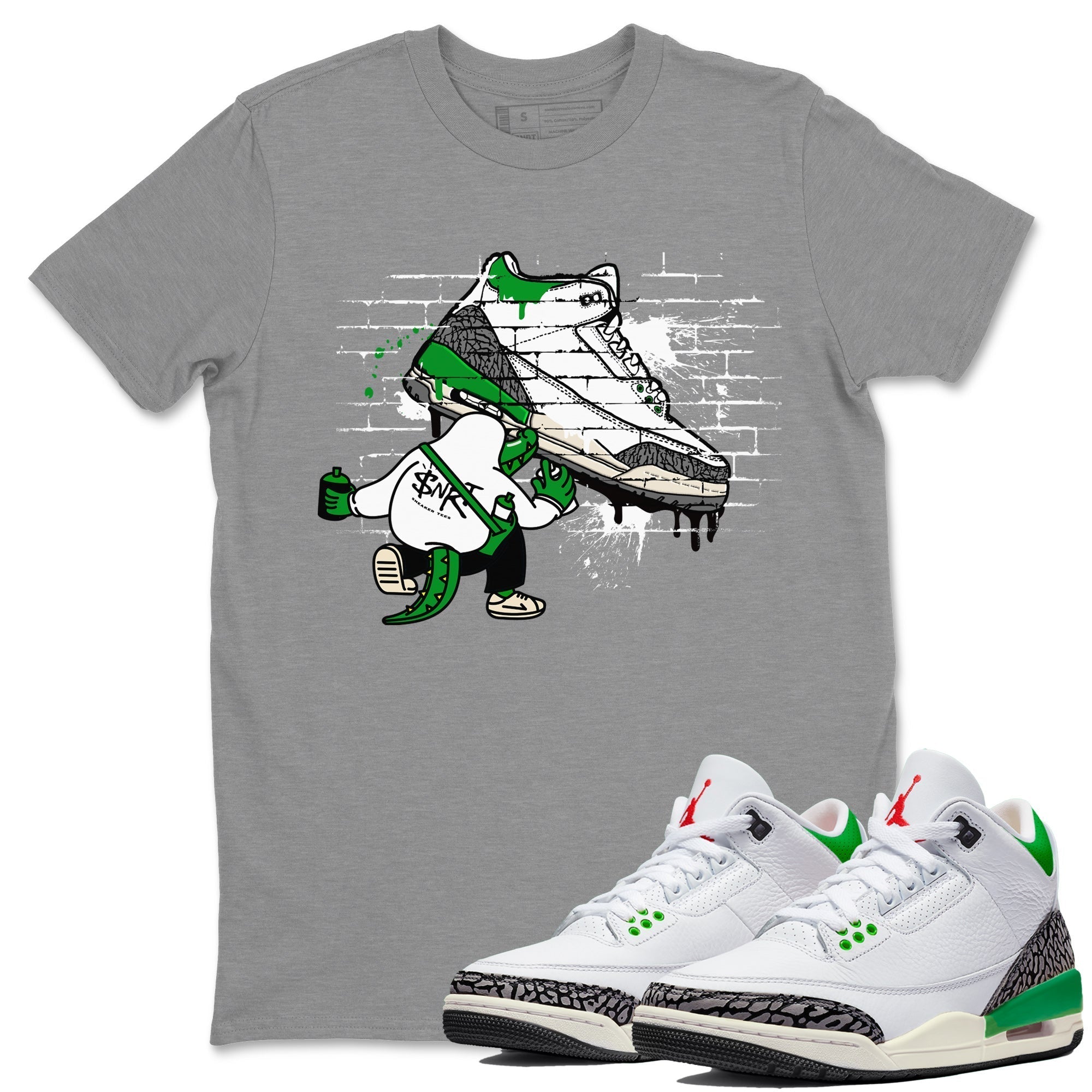 Crocodile Artist Unisex Tops - Air Jordan 3 Lucky Green