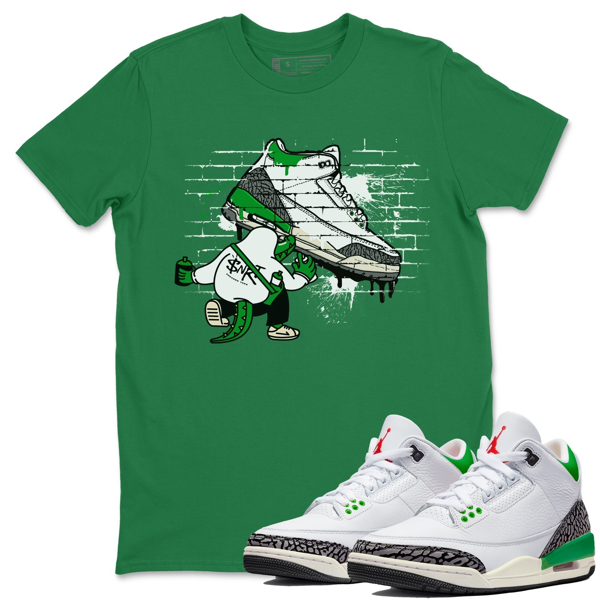 Crocodile Artist Unisex Tops - Air Jordan 3 Lucky Green