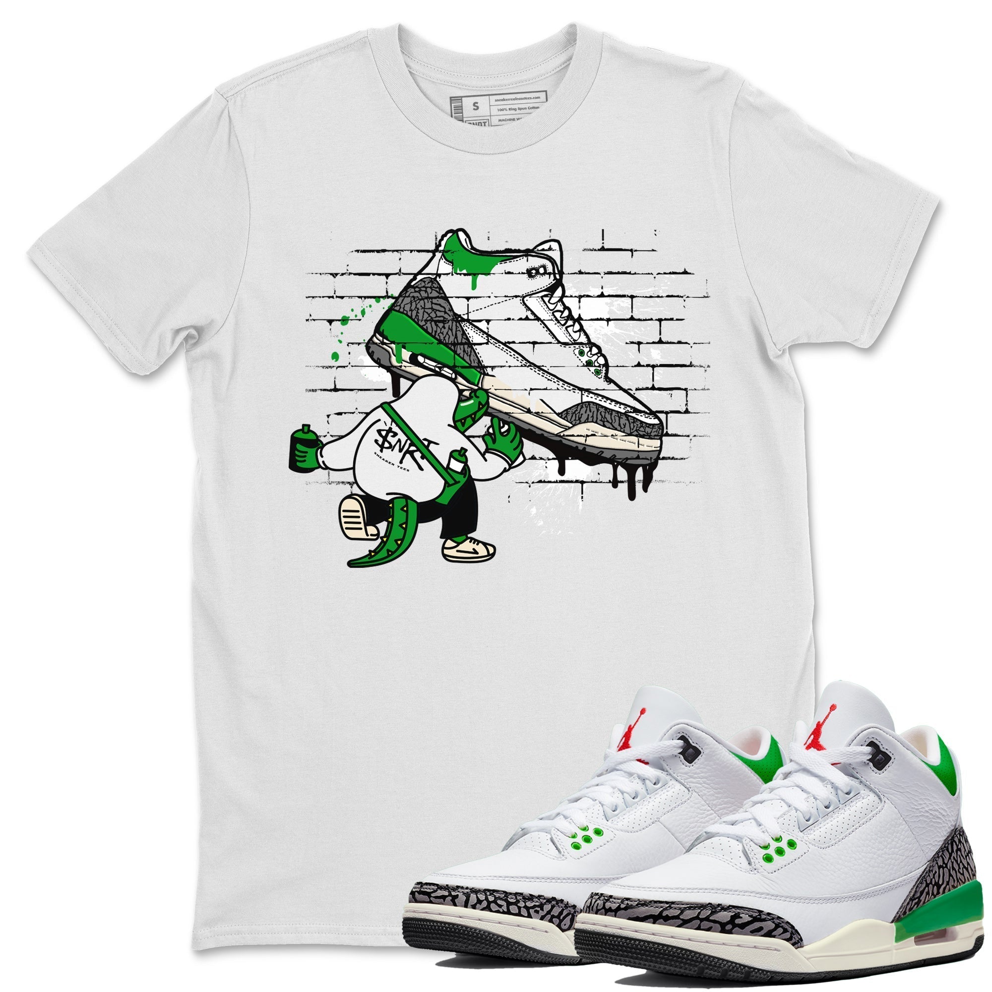 Crocodile Artist Unisex Tops - Air Jordan 3 Lucky Green