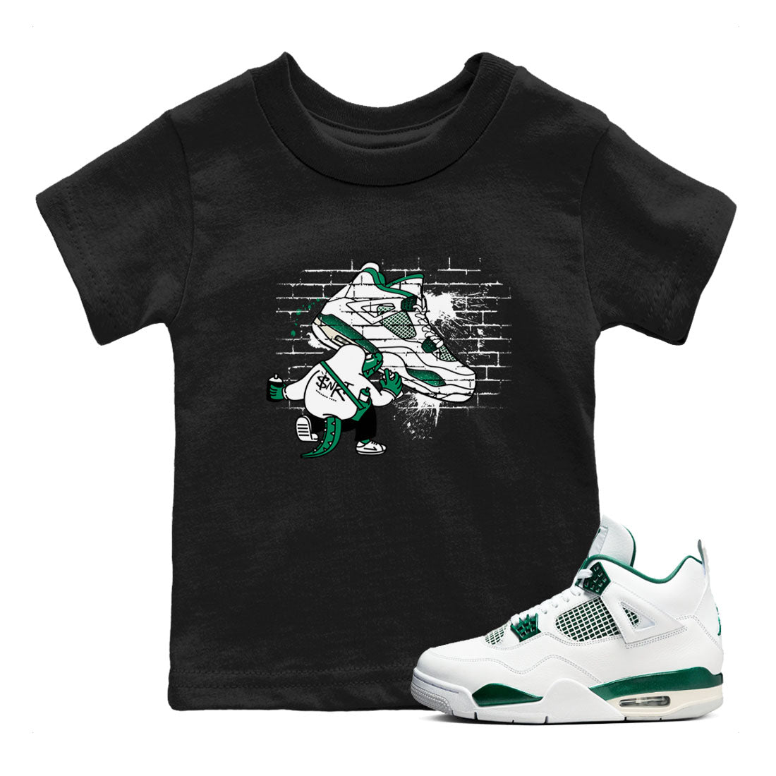 Crocodile Artist snkmatch Tees Kids - Air Jordan 4 Oxidized Green