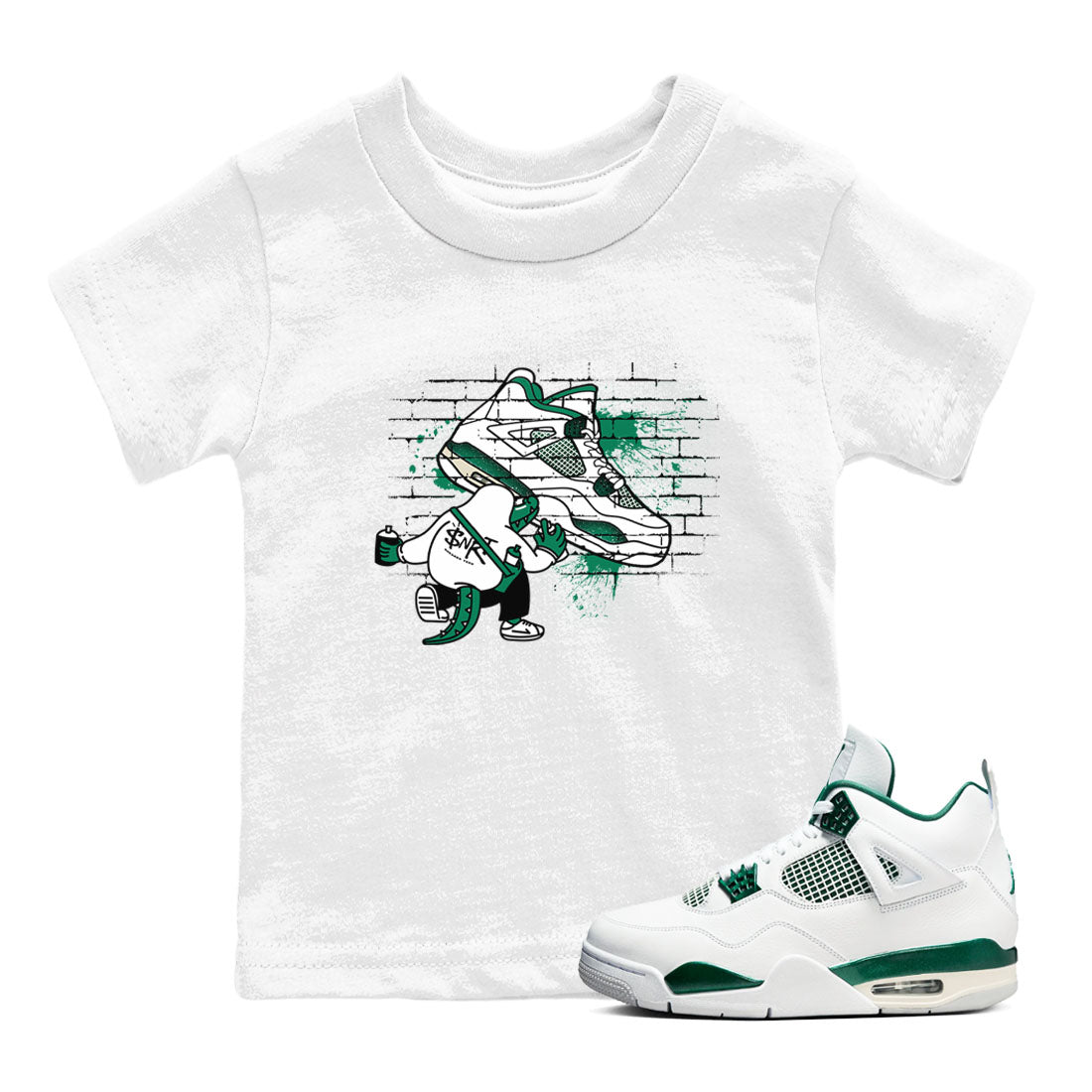 Crocodile Artist snkmatch Tees Kids - Air Jordan 4 Oxidized Green