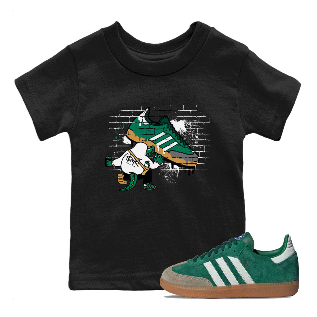 Crocodile Artist snkmatch Tee Kids - Samba Collegiate Green Gum