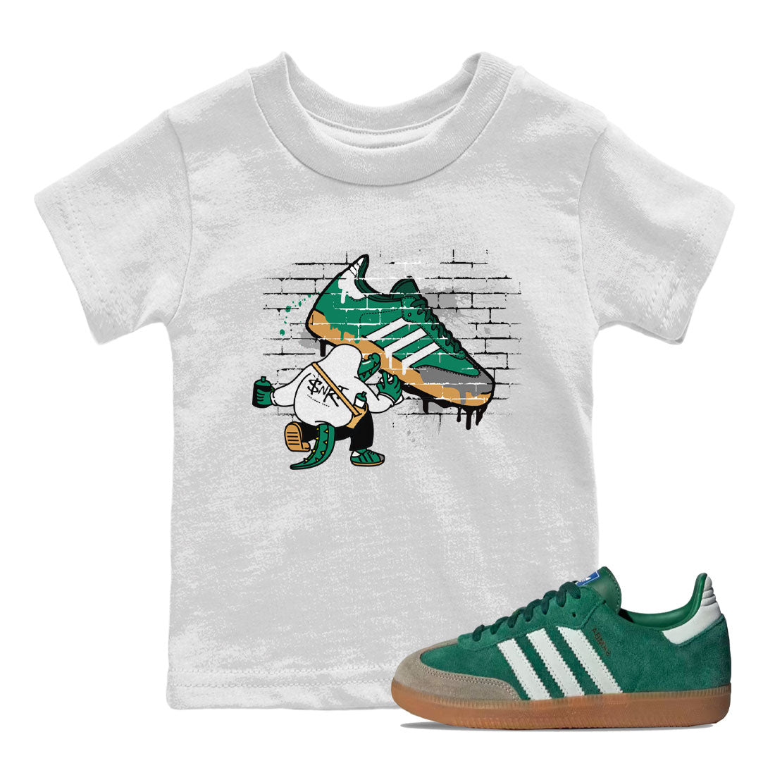 Crocodile Artist snkmatch Tee Kids - Samba Collegiate Green Gum