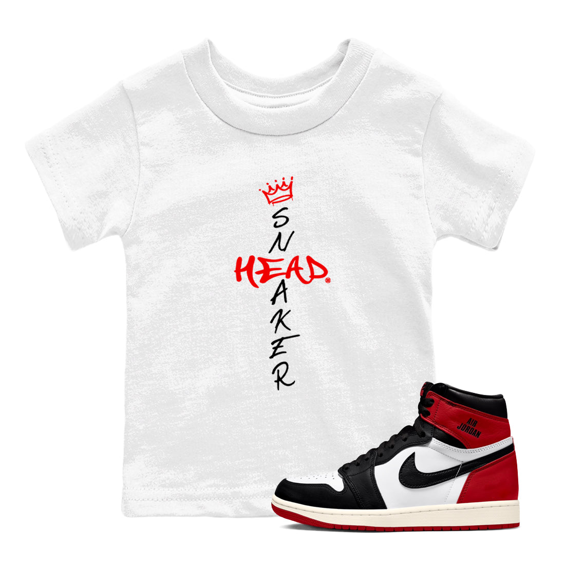Cross snkmatch snkmatch Tees Kids - Air Jordan 1 Black Toe Reimagined