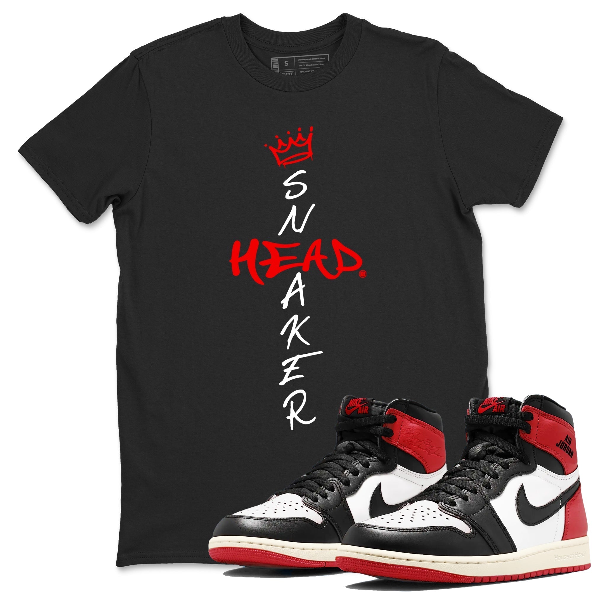 Cross snkmatch snkmatch Tees - Air Jordan 1 Black Toe Reimagined