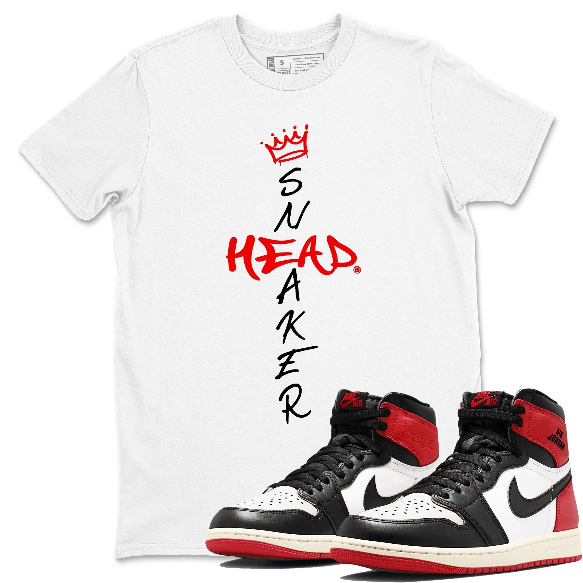 Cross snkmatch snkmatch Tees - Air Jordan 1 Black Toe Reimagined