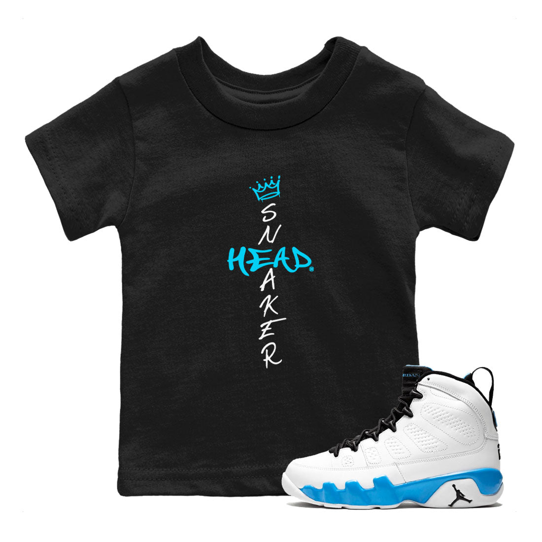 Cross snkmatch snkmatch Tees Kids - Air Jordan 9 Powder Blue