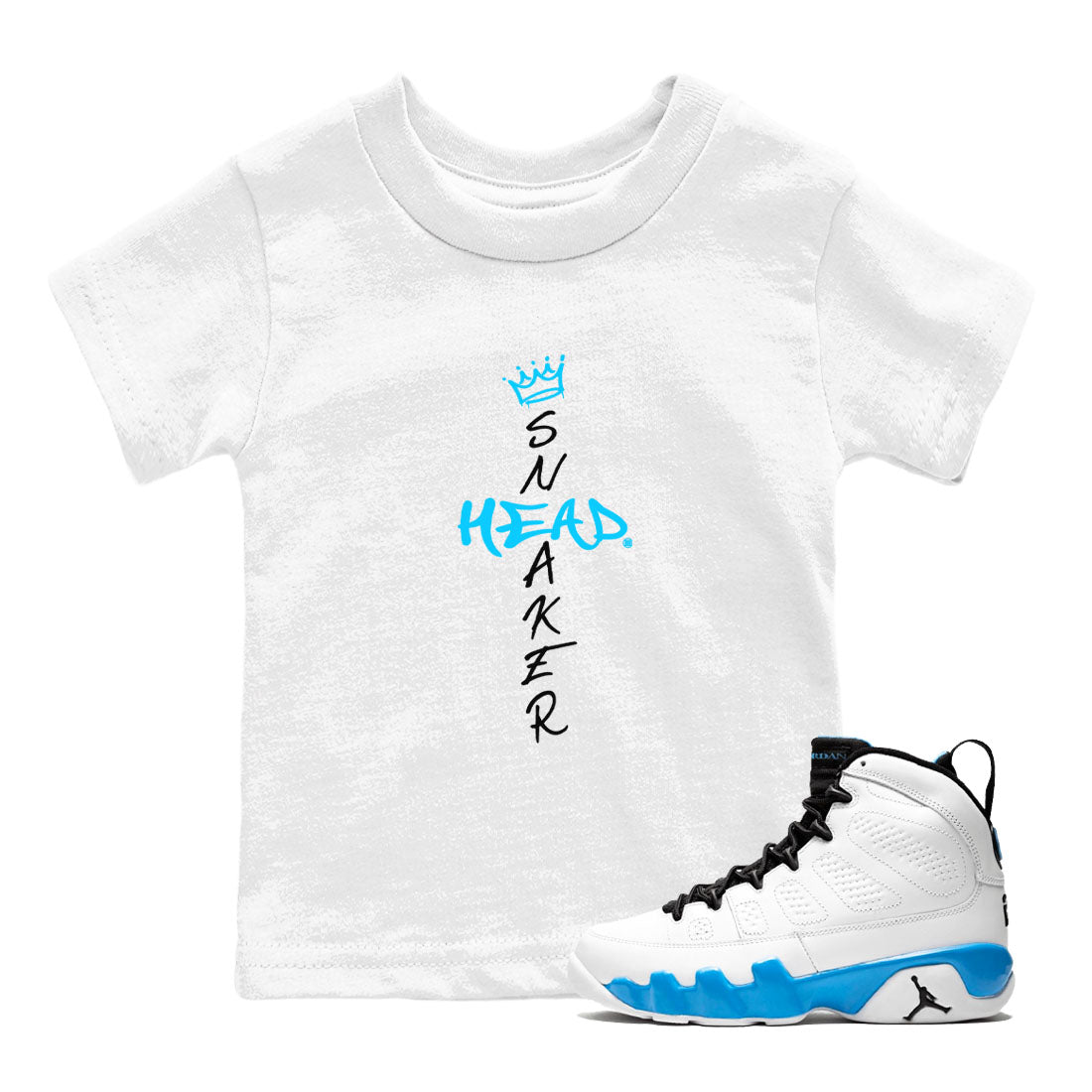 Cross snkmatch snkmatch Tees Kids - Air Jordan 9 Powder Blue