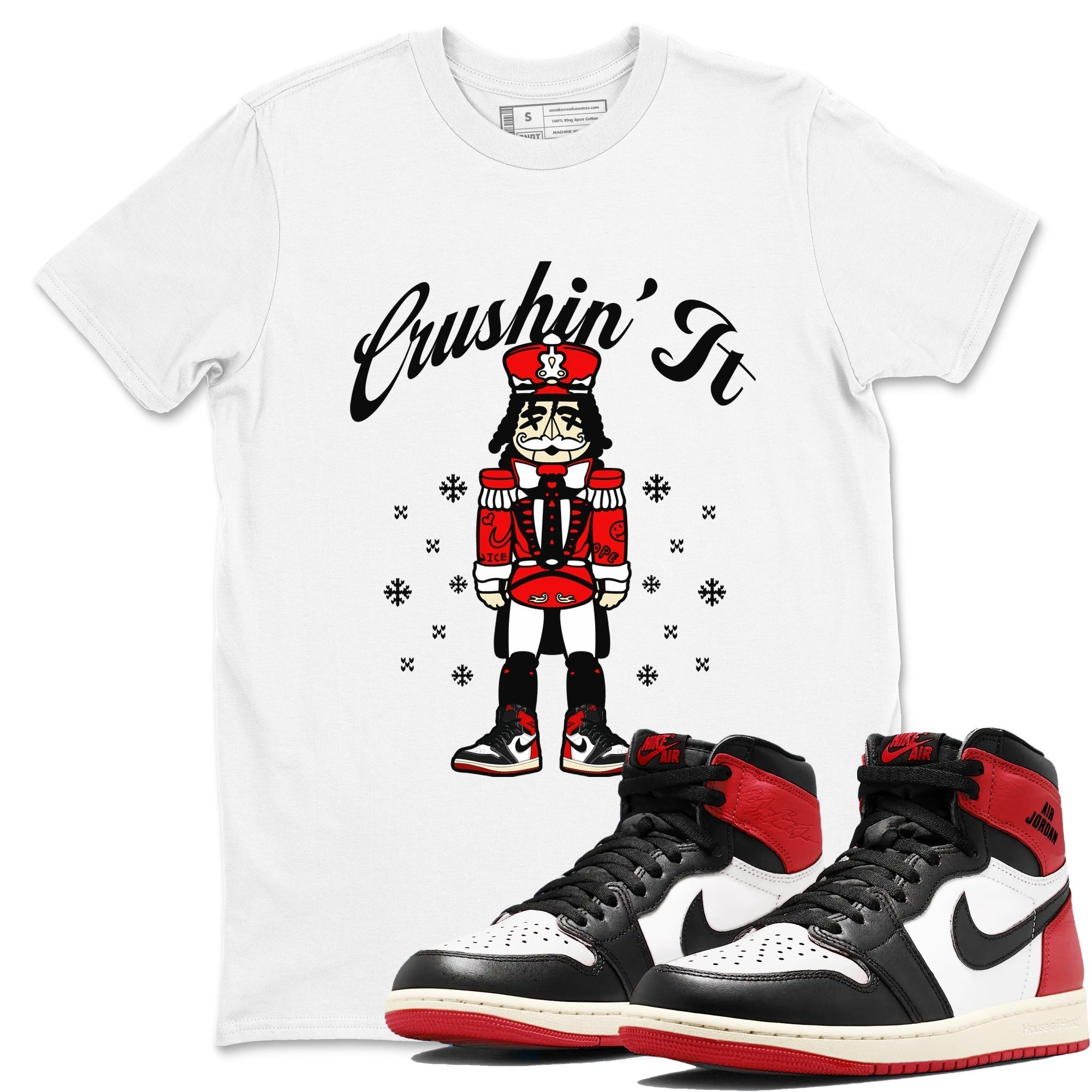 Crushin' It snkmatch Tees - Air Jordan 1 Black Toe Reimagined
