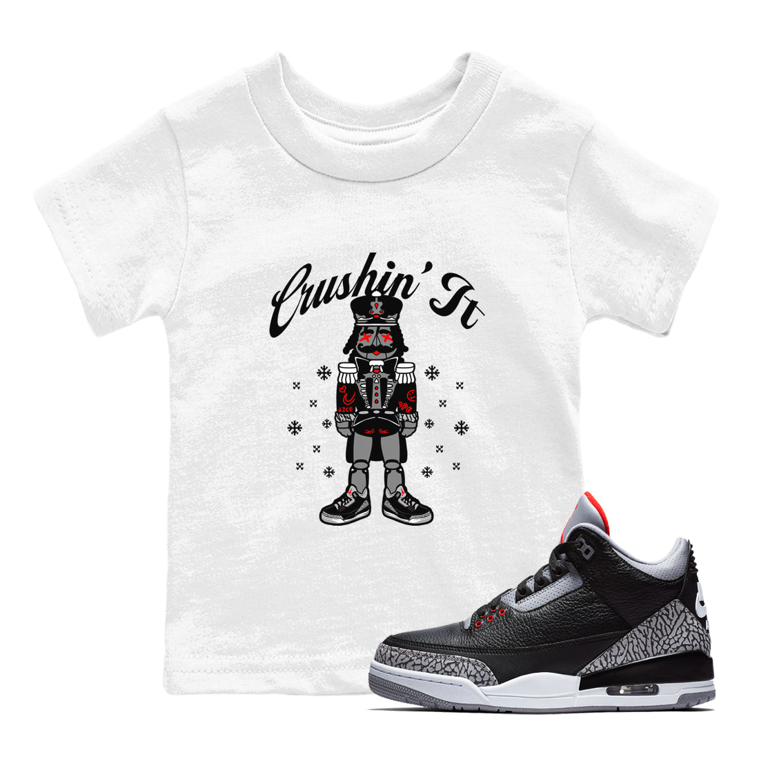 Crushin' It snkmatch Tees Kids - Air Jordan 3 Black Cement