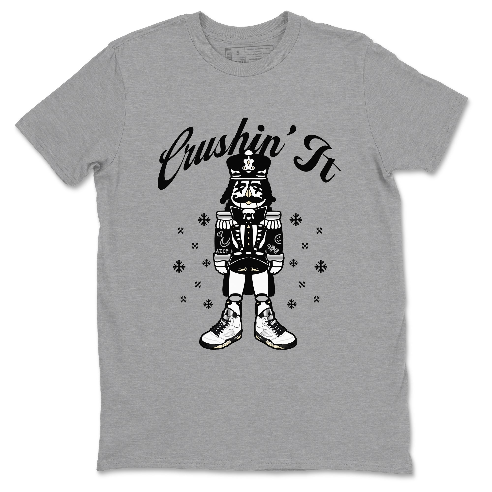 Crushin' It snkmatch Tees - Air Jordan 5 White Black