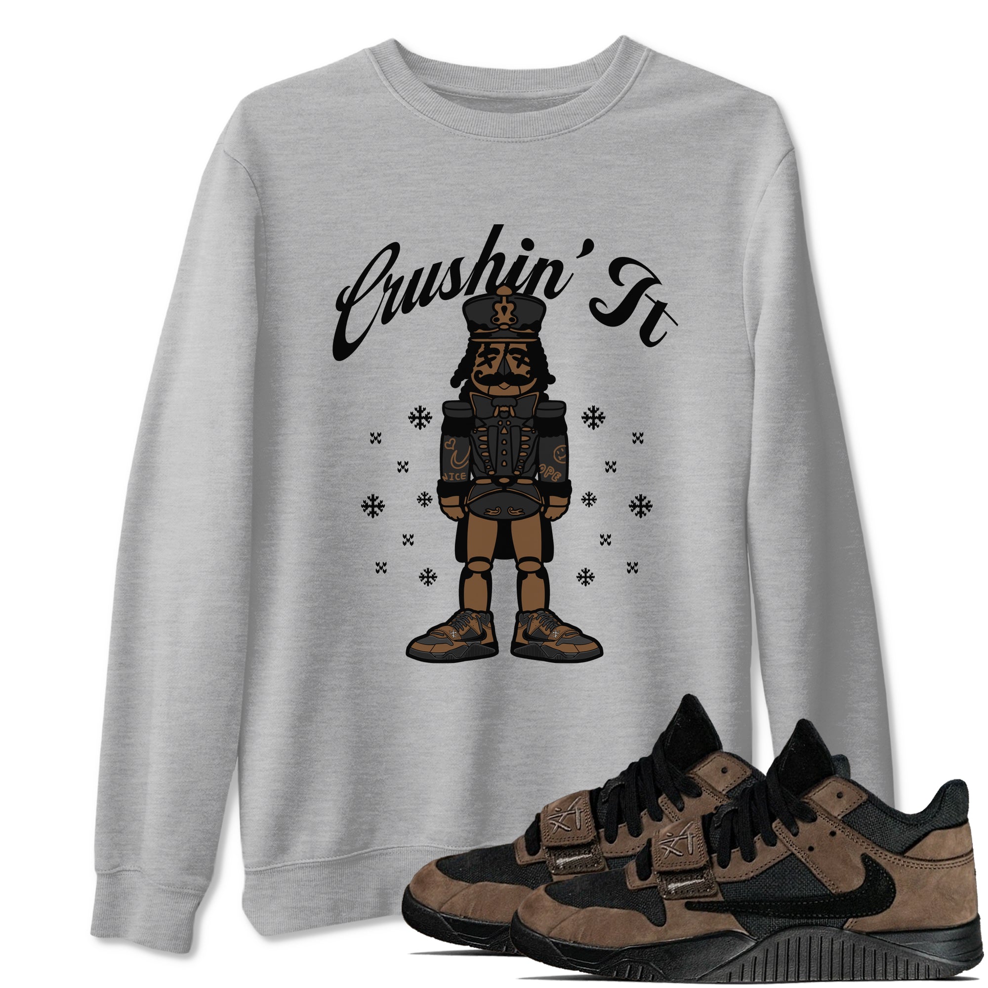 Crushin' It snkmatch Tees - Jordan Jumpman Jack Travis Scott Dark Mocha