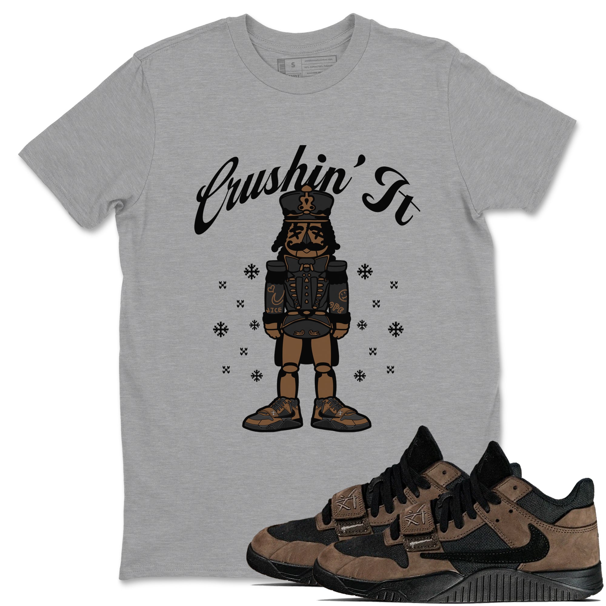 Crushin' It snkmatch Tees - Jordan Jumpman Jack Travis Scott Dark Mocha