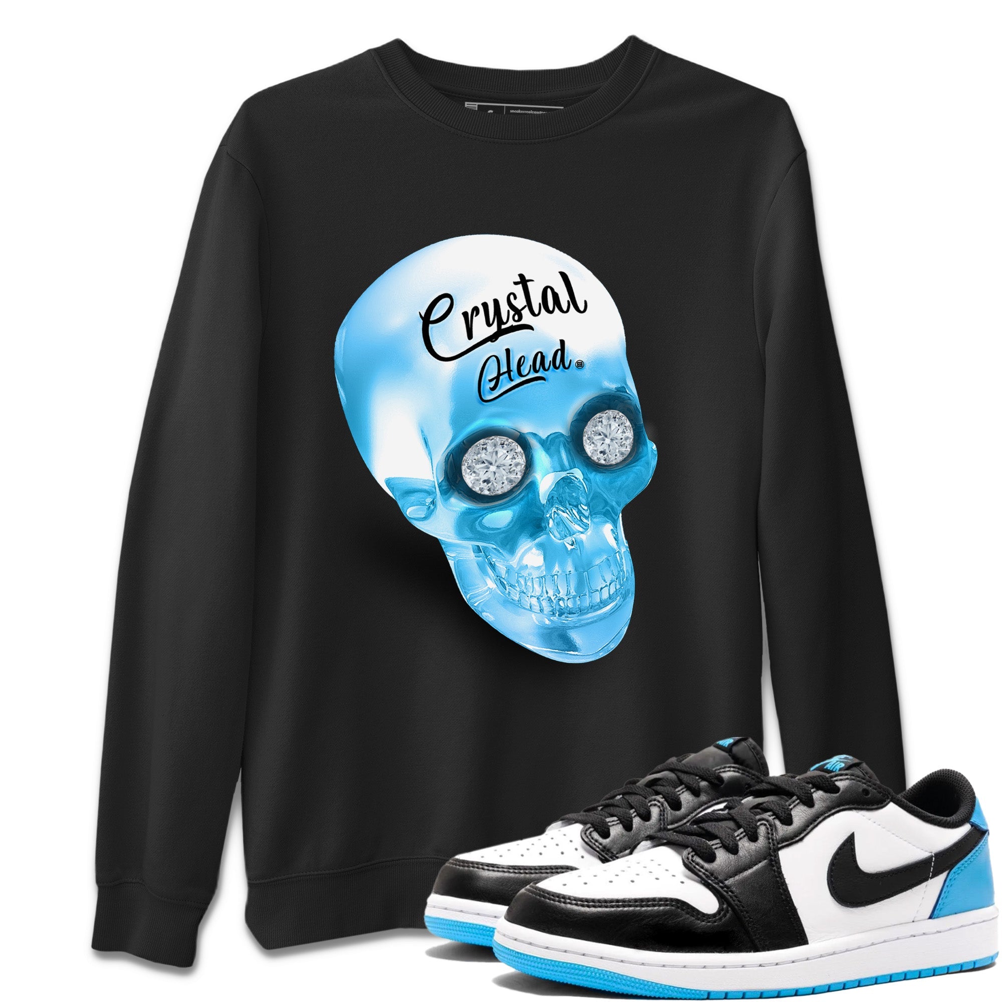 Crystal Head Unisex Tops - Air Jordan 1 Powder Blue