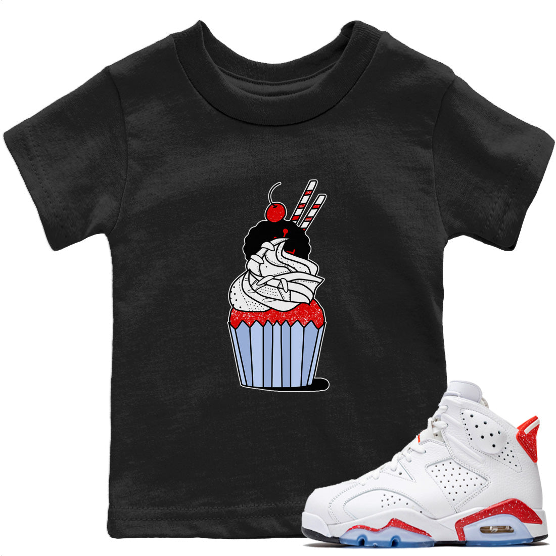 Cup Cake Kids Tops - Air Jordan 6 Red Velvet Cookies