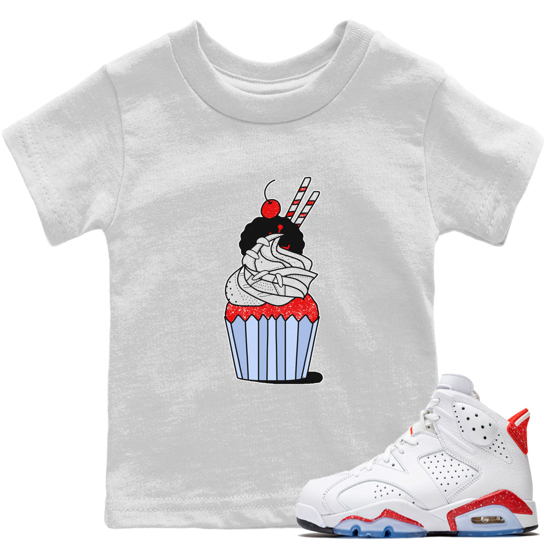 Cup Cake Kids Tops - Air Jordan 6 Red Velvet Cookies