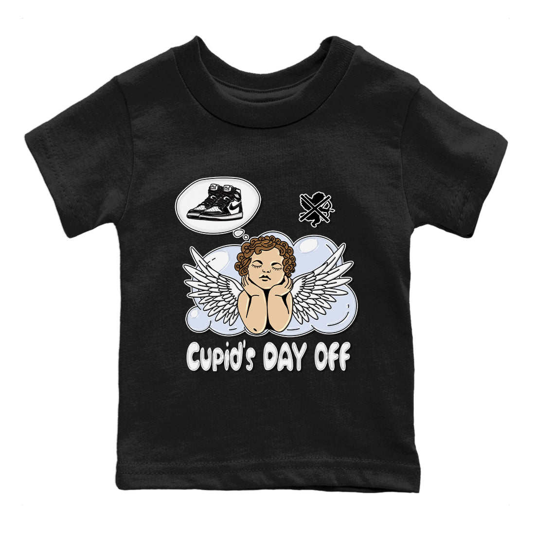 Cupids Day Off Kids Tops - Air Jordan 1 Black White