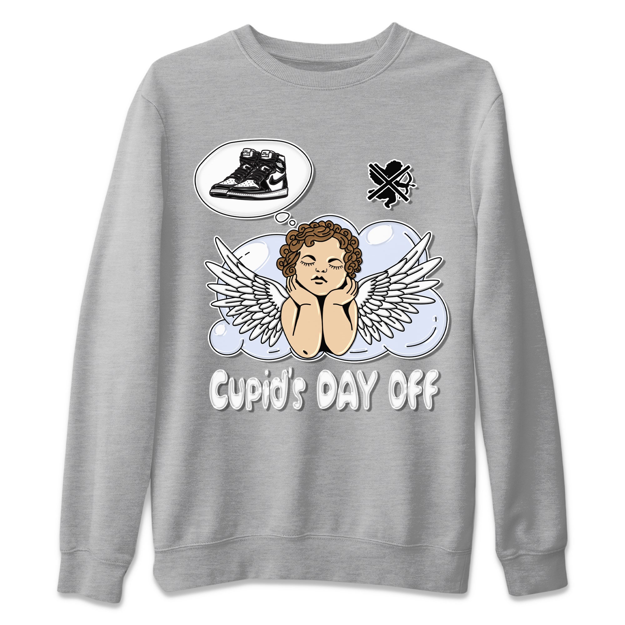 Cupids Day Off Unisex Tops - Air Jordan 1 Black White