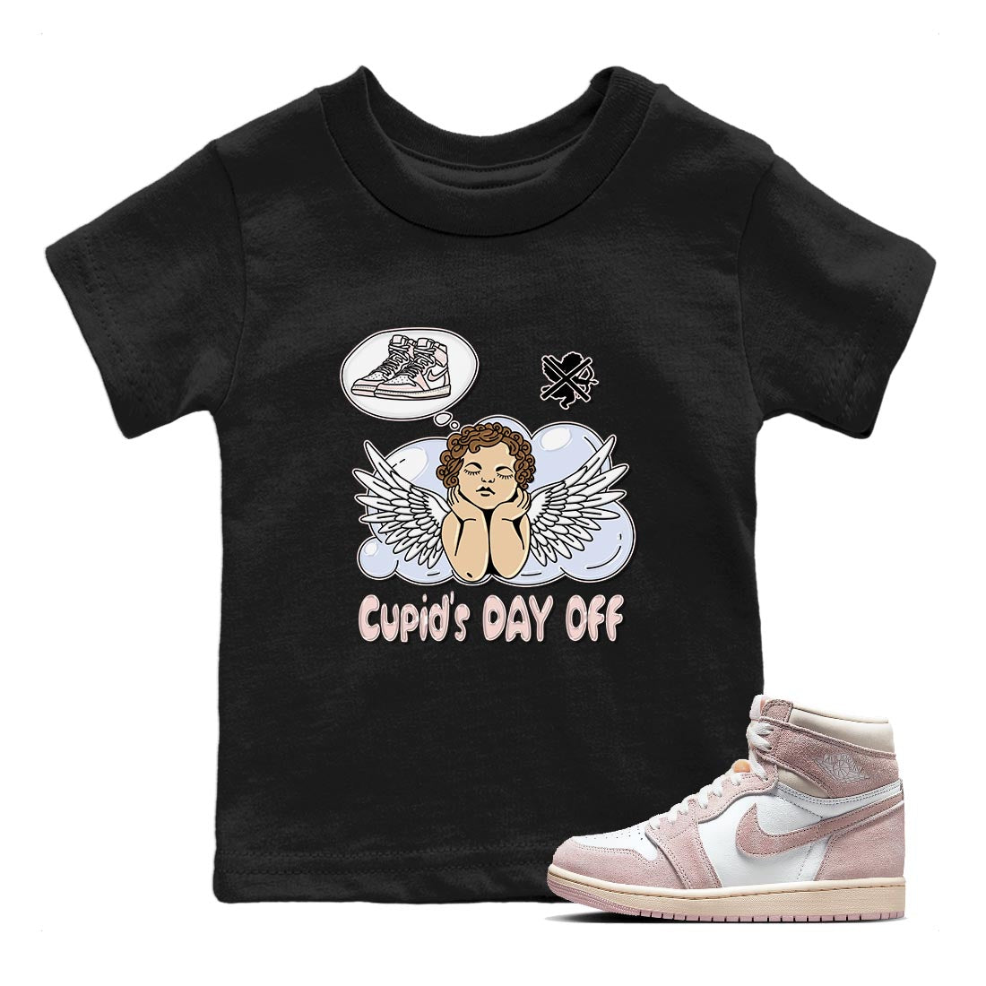 Cupids Day Off Kids Tops - Air Jordan 1 Washed Pink