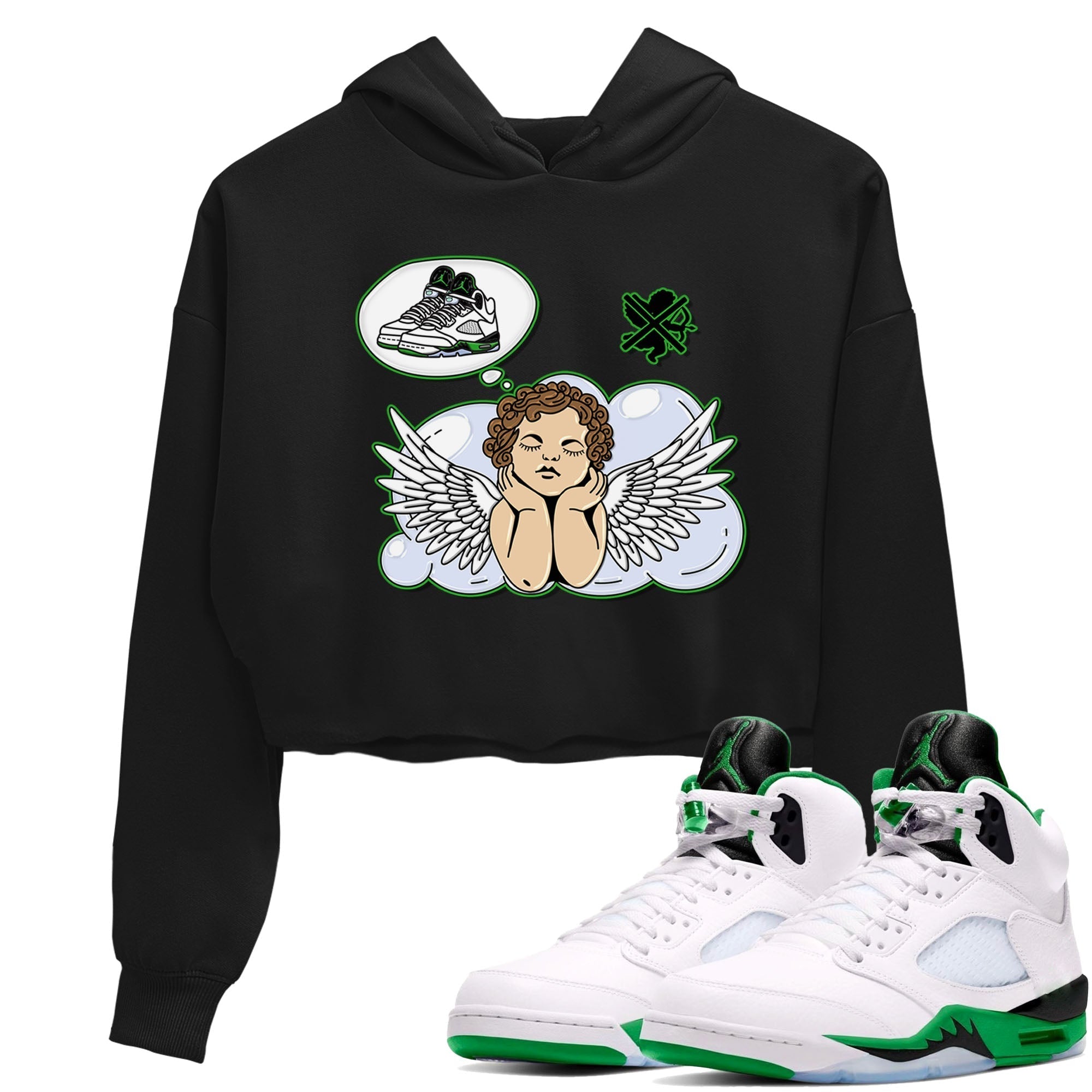 Cupids Day Off snkmatch Women's Top - Air Jordan 5 Lucky Green