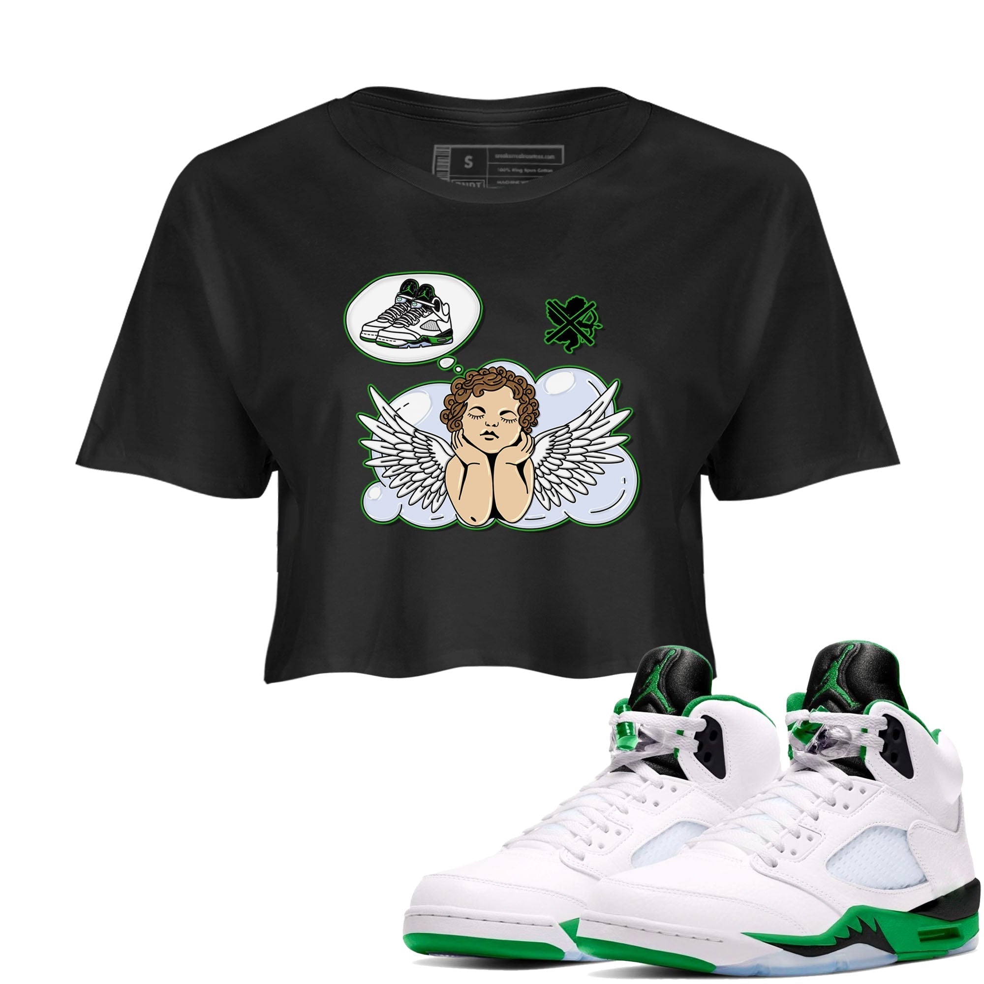 Cupids Day Off snkmatch Women's Top - Air Jordan 5 Lucky Green