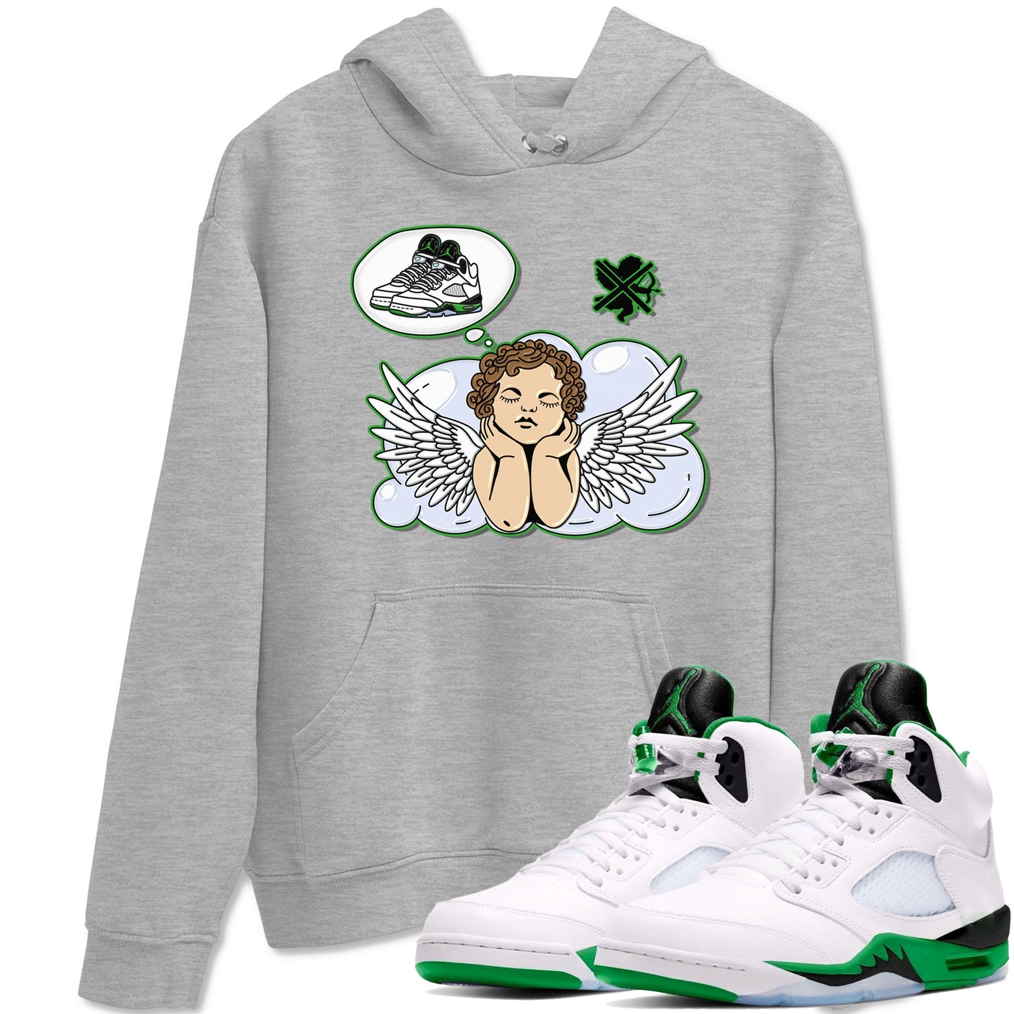 Cupids Day Off snkmatch Tees - Air Jordan 5 Lucky Green