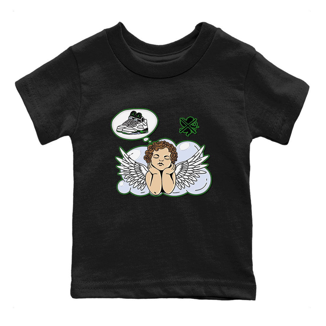 Cupids Day Off snkmatch Tees Kids - Air Jordan 5 Lucky Green