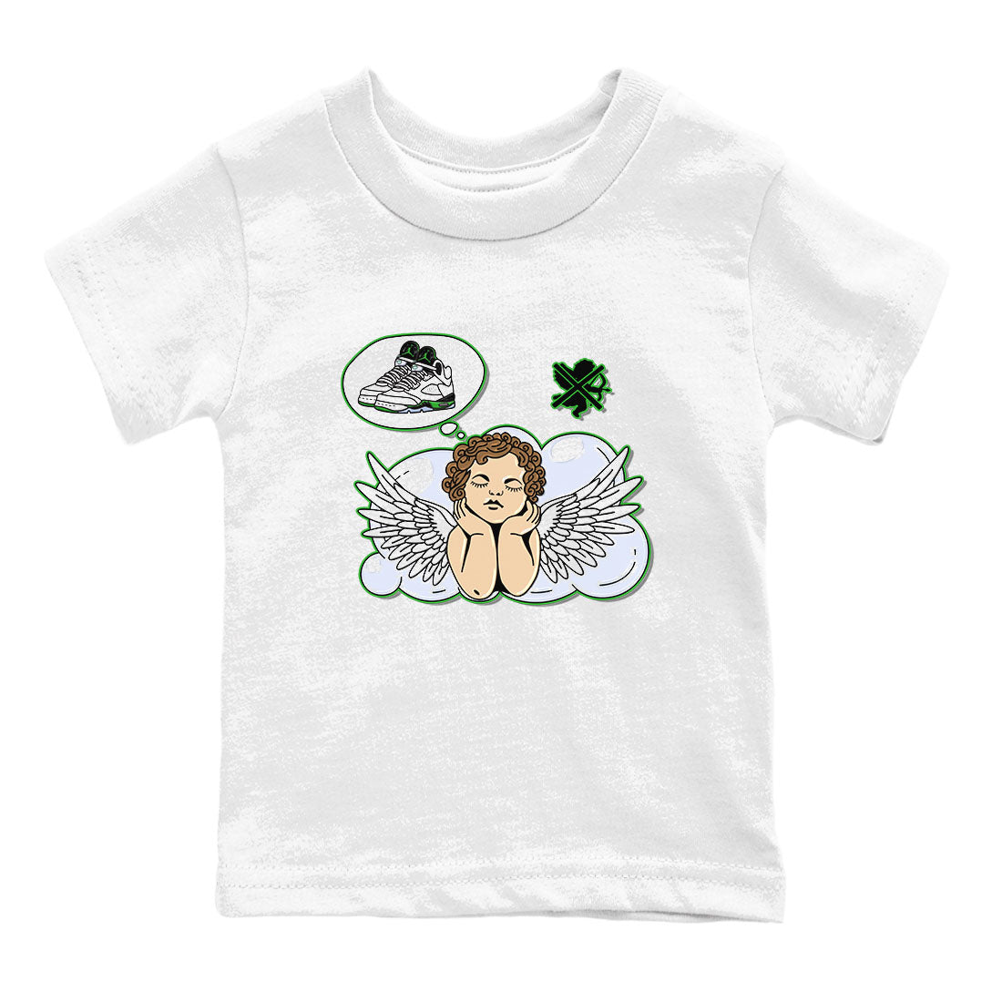 Cupids Day Off snkmatch Tees Kids - Air Jordan 5 Lucky Green