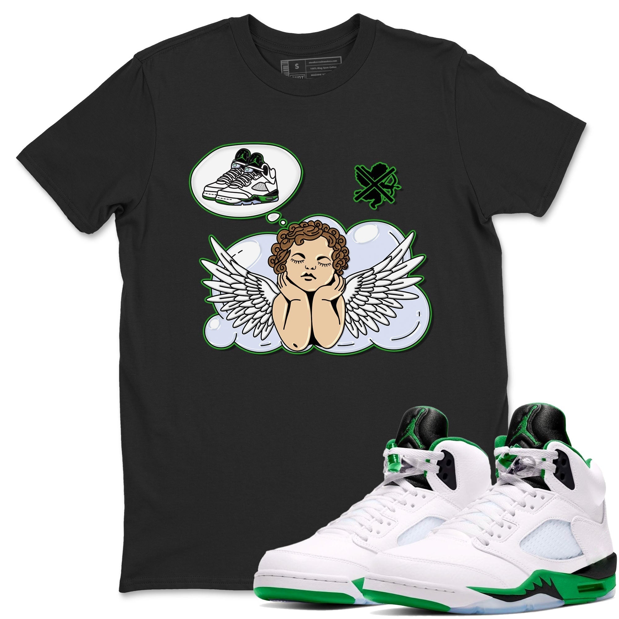 Cupids Day Off snkmatch Tees - Air Jordan 5 Lucky Green
