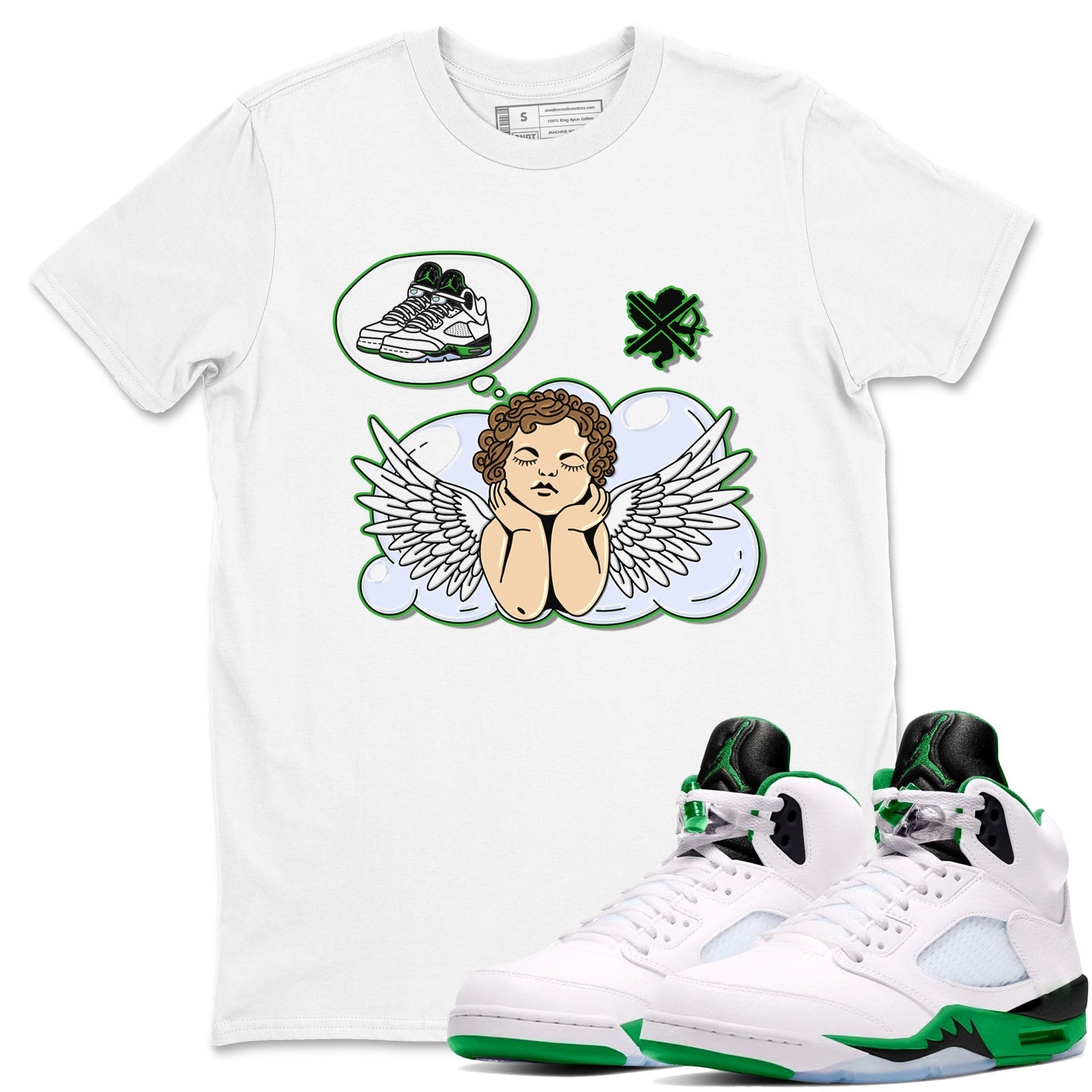 Cupids Day Off snkmatch Tees - Air Jordan 5 Lucky Green