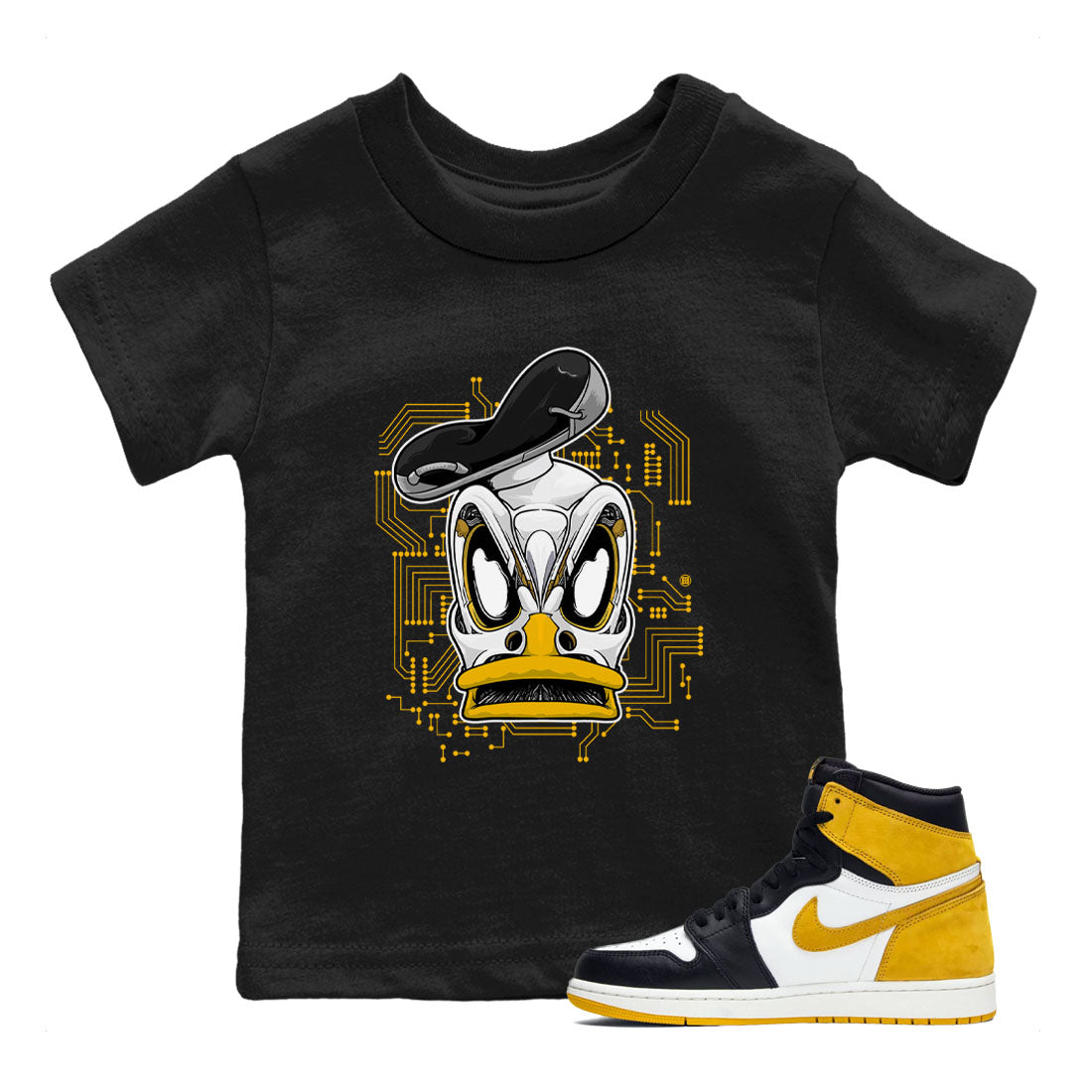 Cyber Duck snkmatch Tees Kids - Air Jordan 1 Yellow Ochre