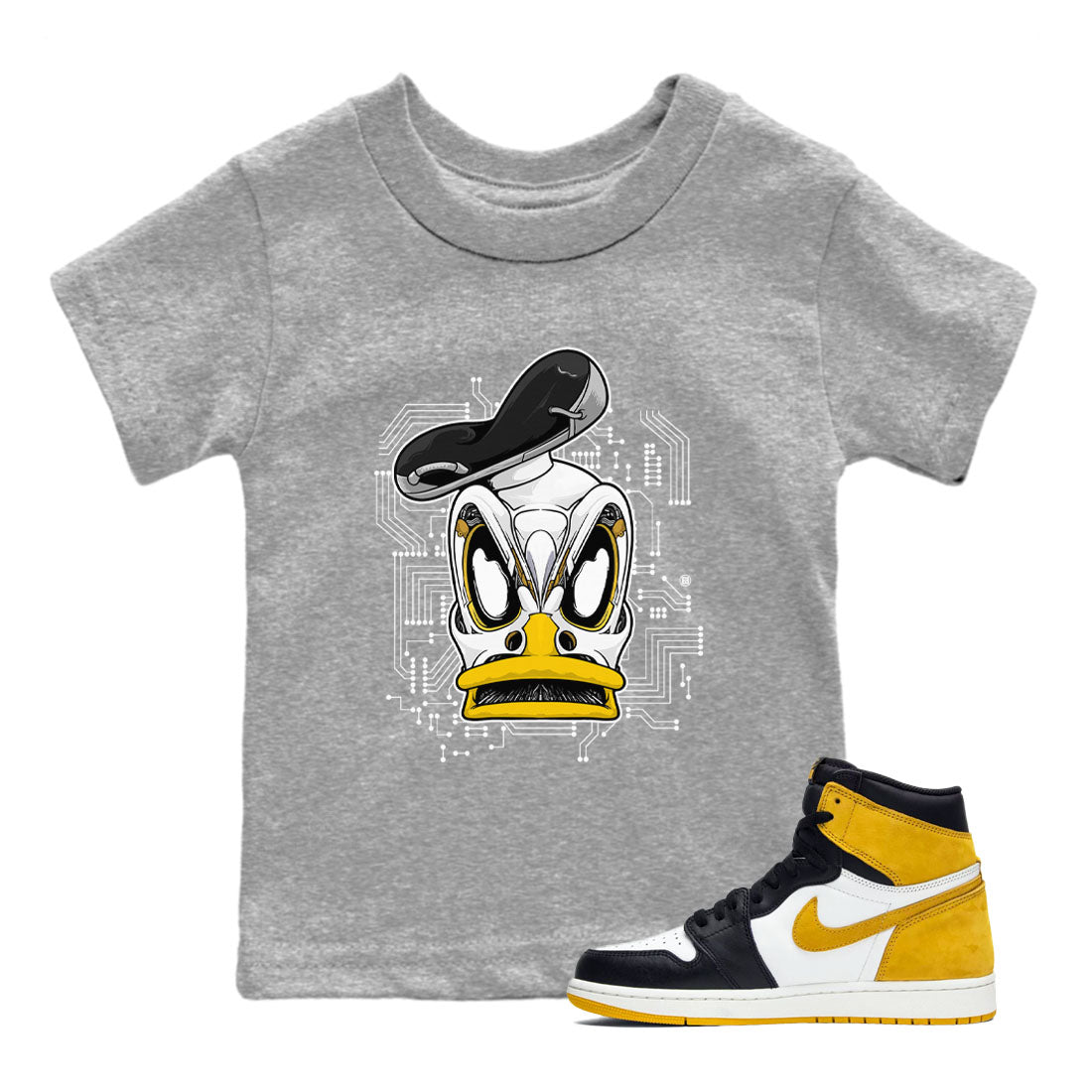 Cyber Duck snkmatch Tees Kids - Air Jordan 1 Yellow Ochre