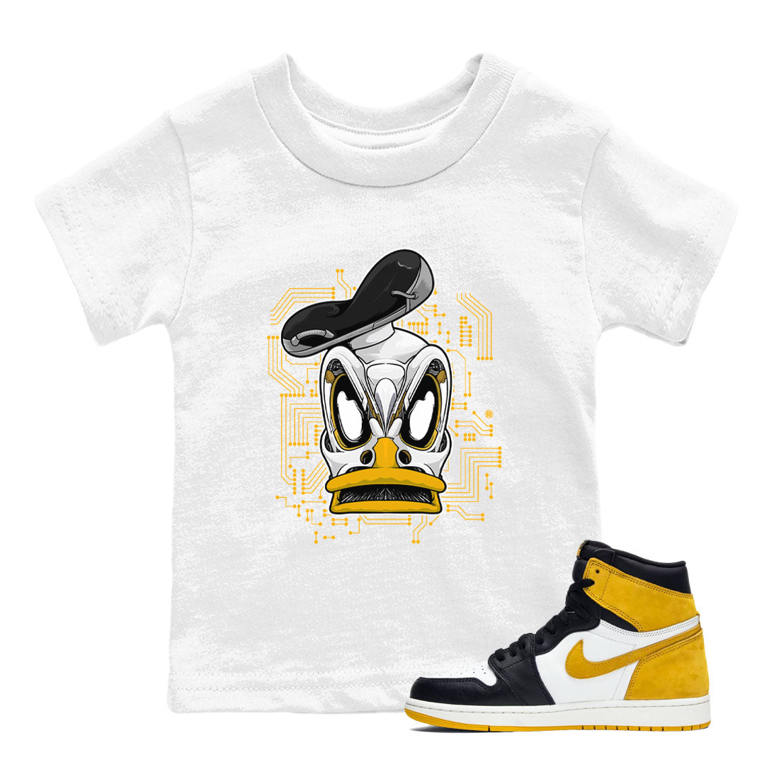 Cyber Duck snkmatch Tees Kids - Air Jordan 1 Yellow Ochre