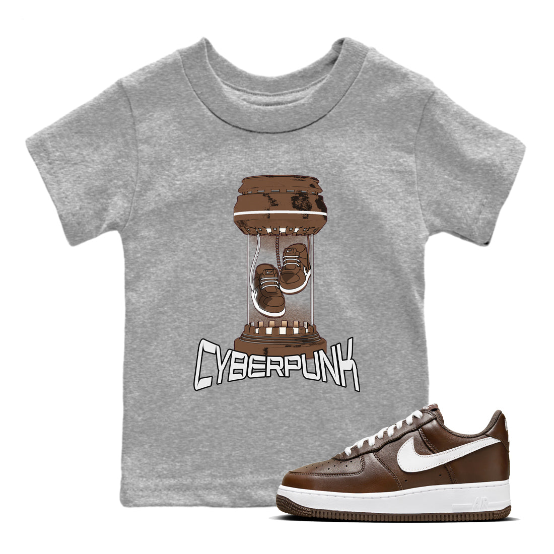 Cyberpunk snkmatch Tee Kids - Air Force 1 Chocolate