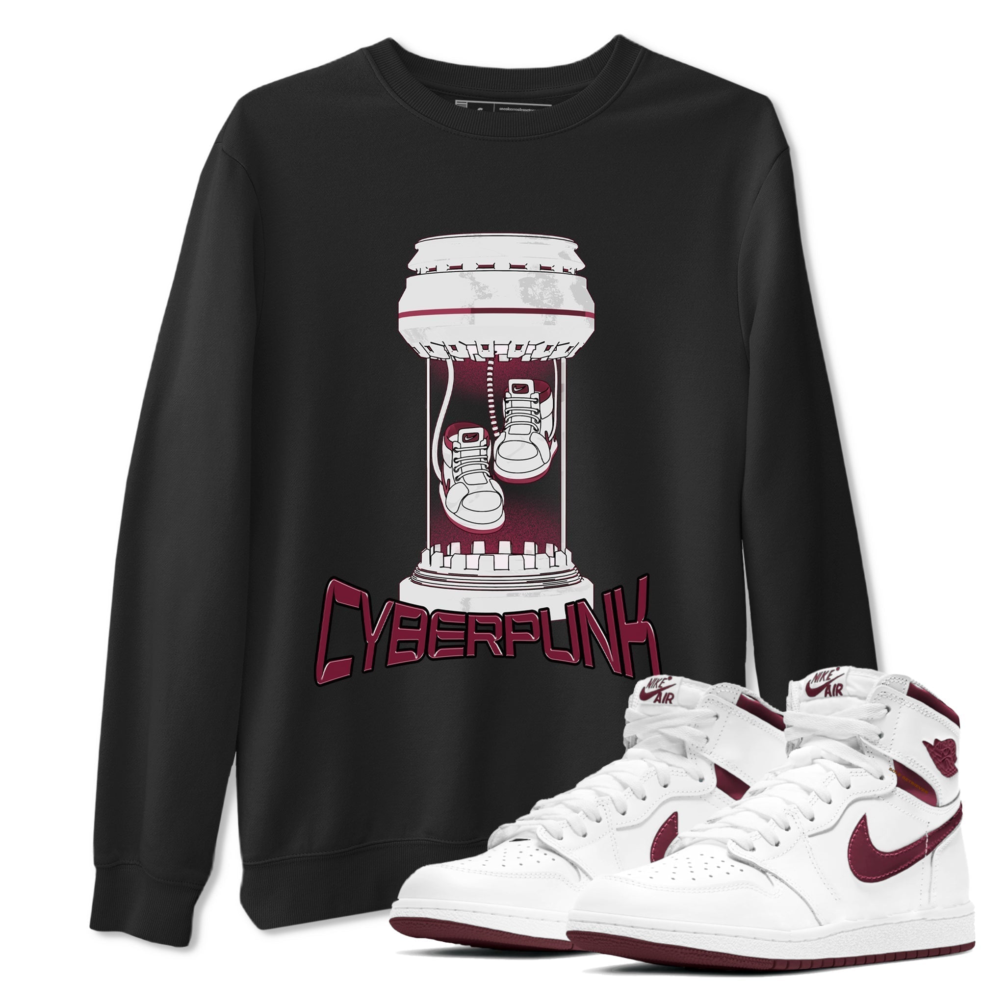 Cyberpunk snkmatch Tee - Air Jordan 1 Metallic Burgundy