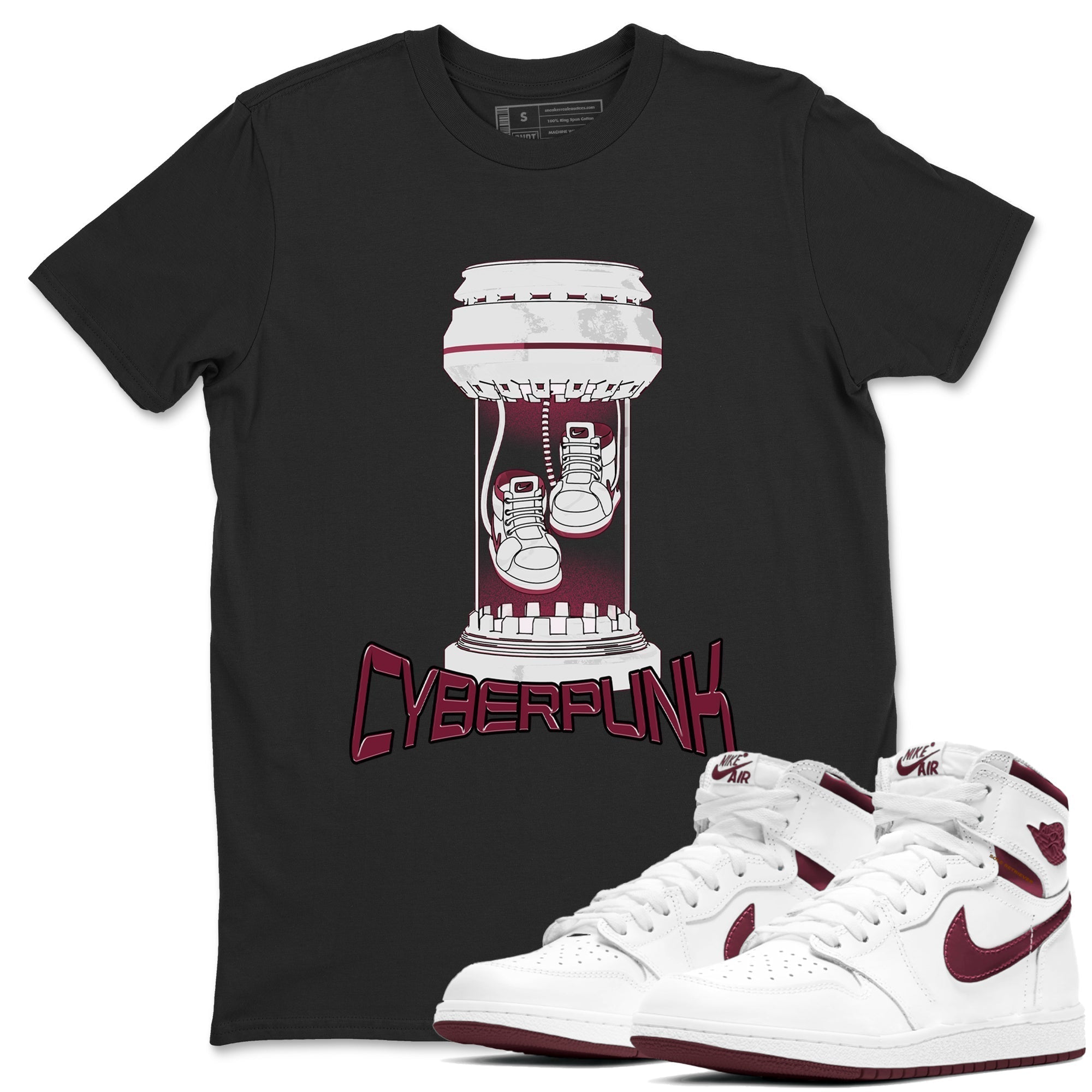 Cyberpunk snkmatch Tee - Air Jordan 1 Metallic Burgundy