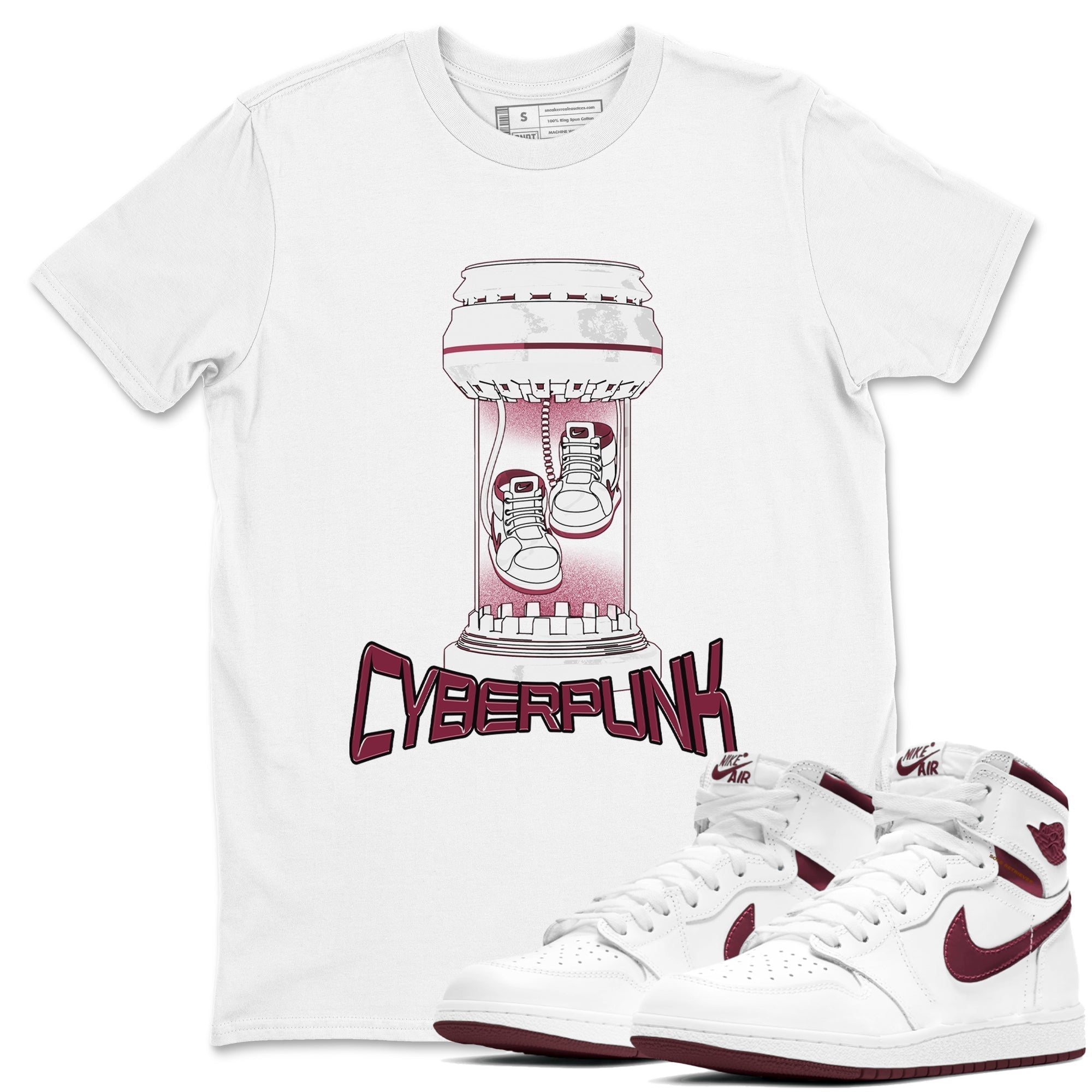 Cyberpunk snkmatch Tee - Air Jordan 1 Metallic Burgundy