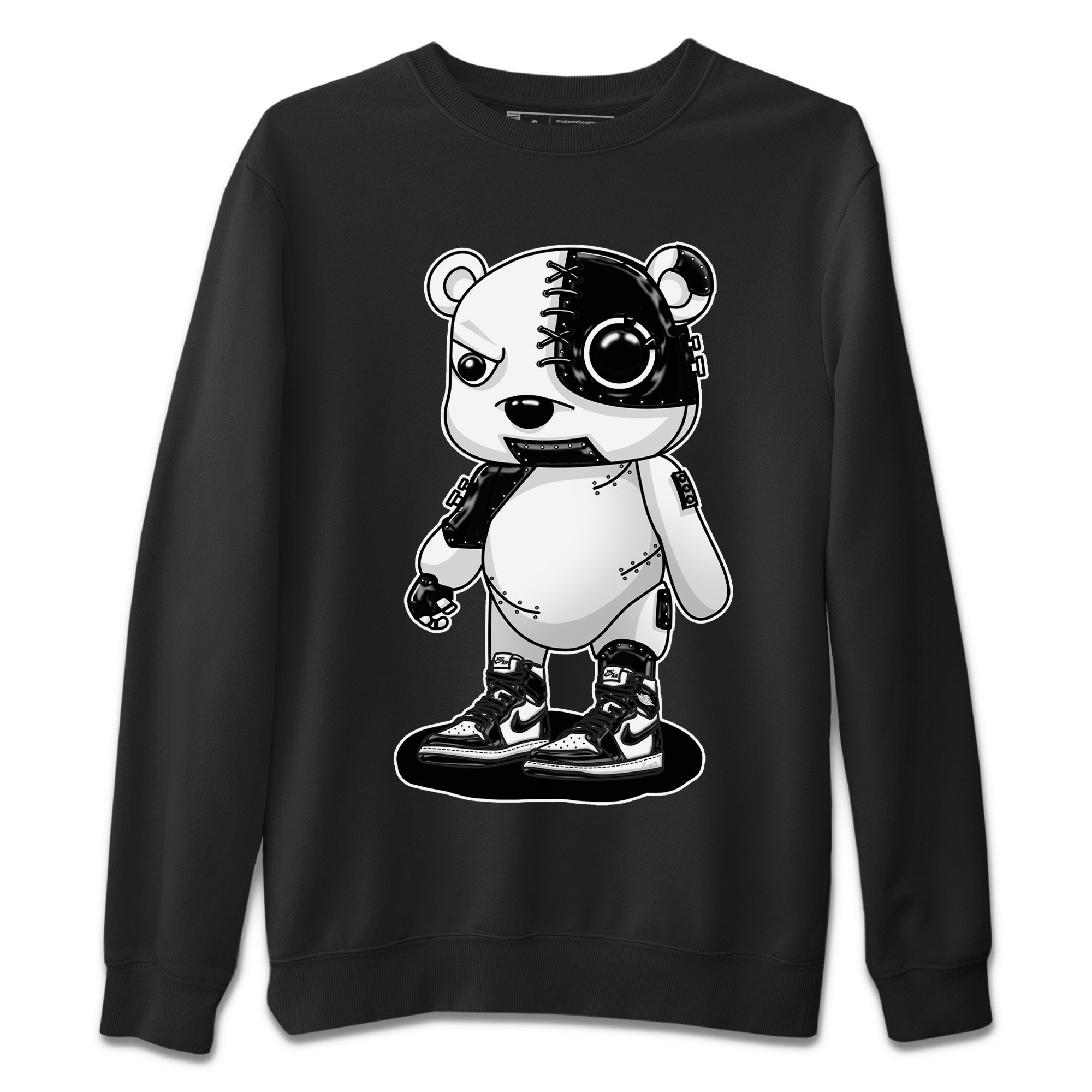 Cyborg Bear Unisex Tops - Air Jordan 1 Black White