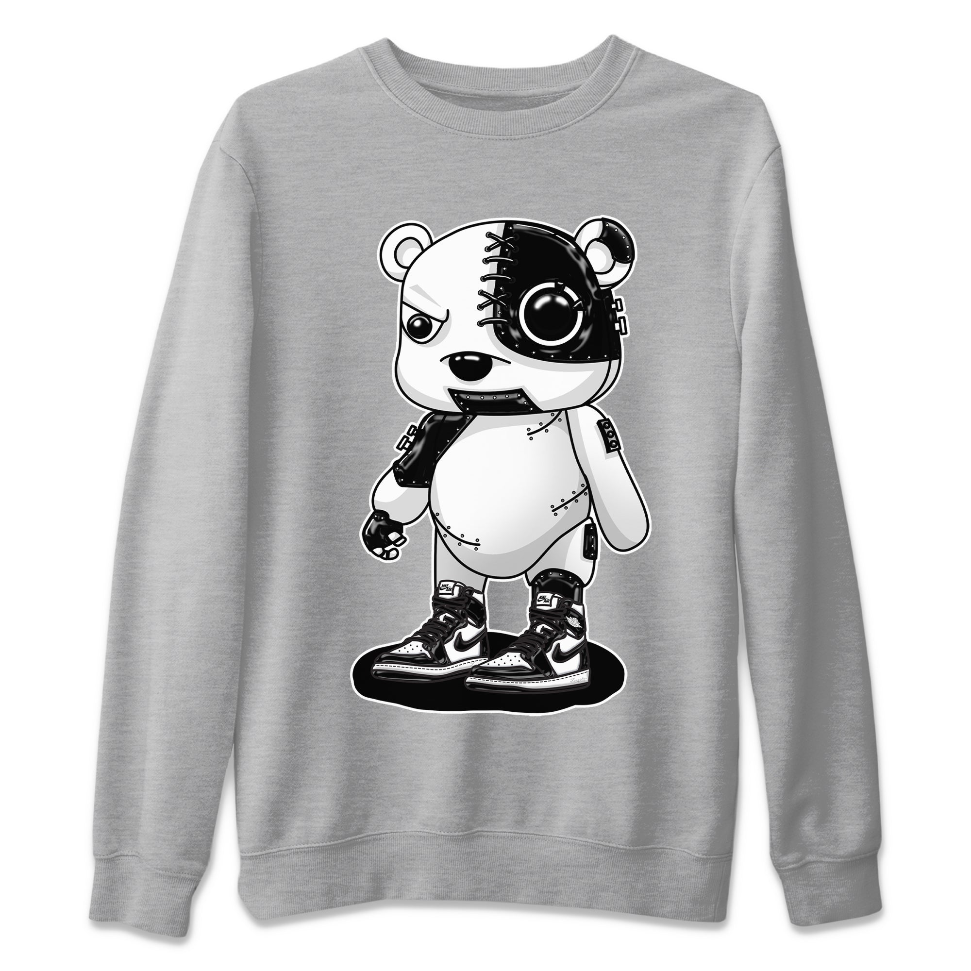 Cyborg Bear Unisex Tops - Air Jordan 1 Black White