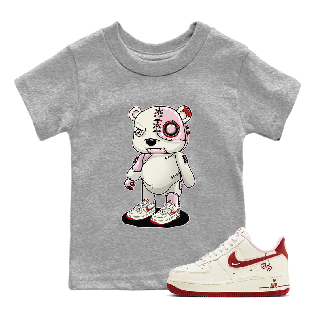 Cyborg Bear Kids Tops - Air Force 1 Valentines Day