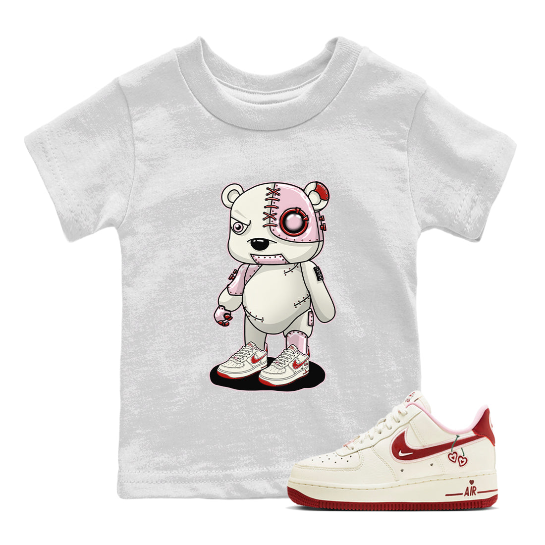 Cyborg Bear Kids Tops - Air Force 1 Valentines Day