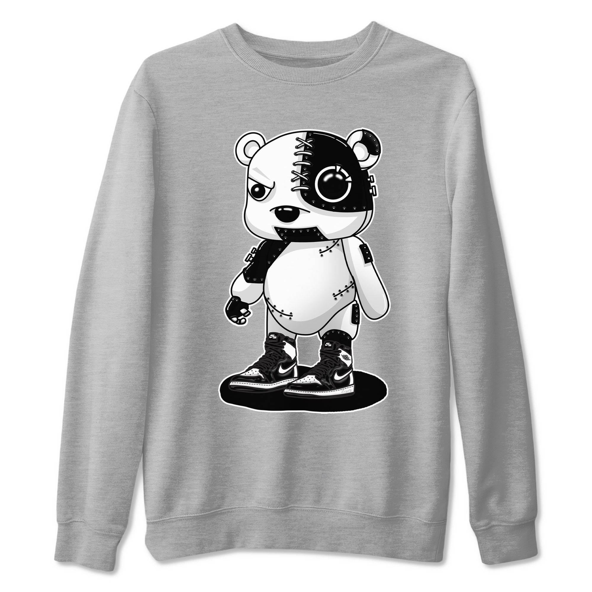 Cyborg Bear snkmatch Tees - Air Jordan 1 Black White