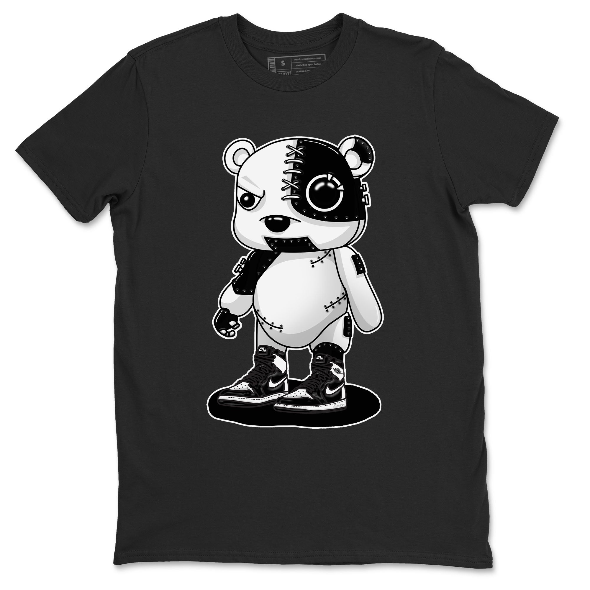 Cyborg Bear snkmatch Tees - Air Jordan 1 Black White
