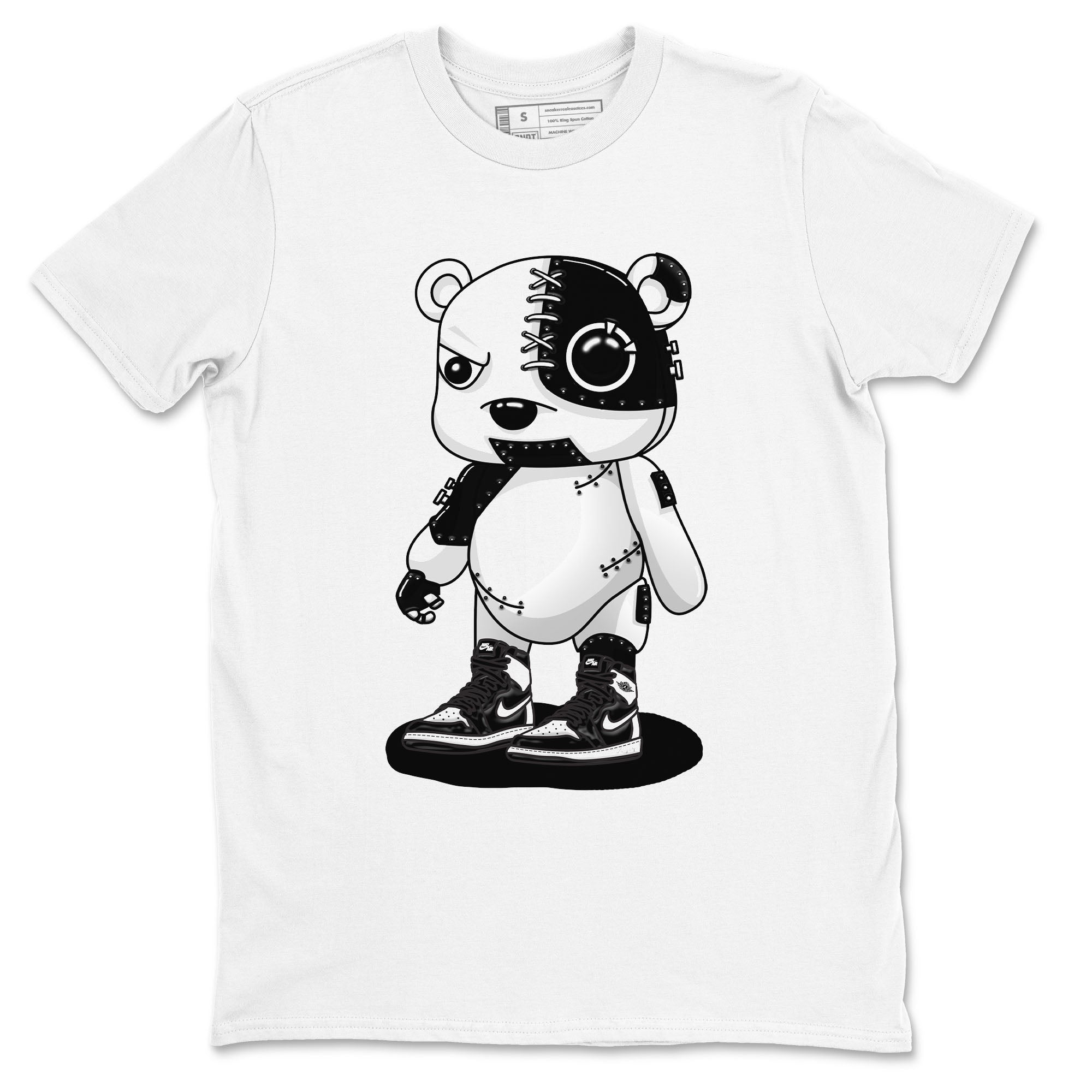 Cyborg Bear snkmatch Tees - Air Jordan 1 Black White