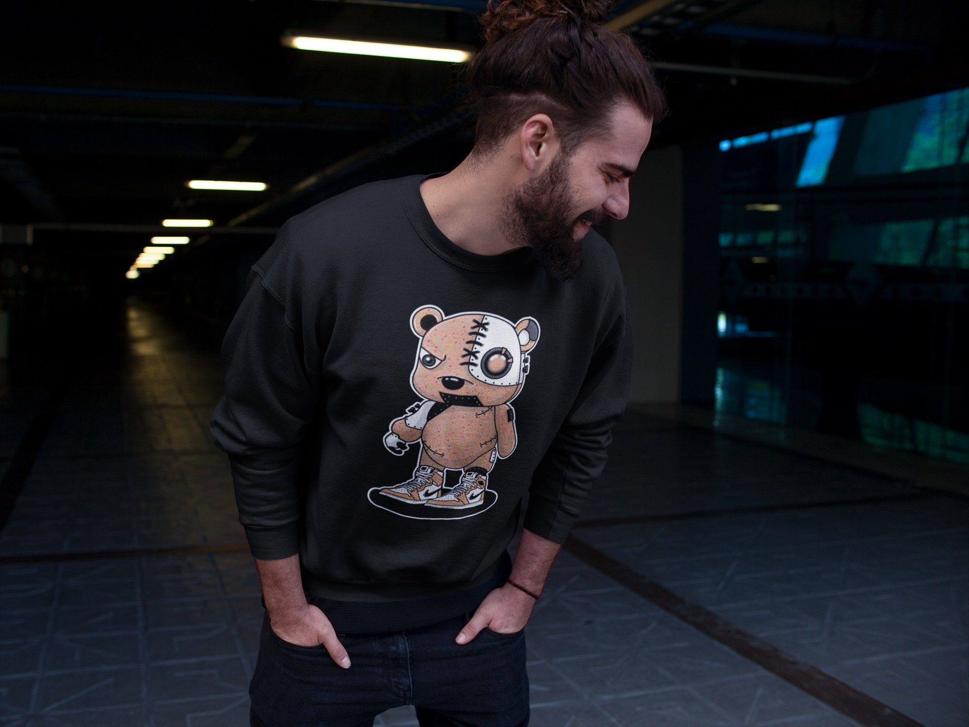 Cyborg Bear Unisex Tops - Air Jordan 1 Brushstroke