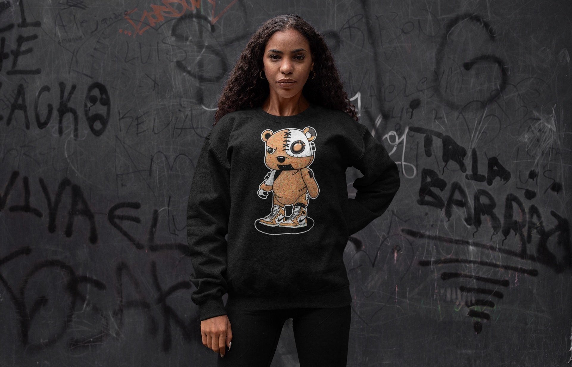 Cyborg Bear Unisex Tops - Air Jordan 1 Brushstroke