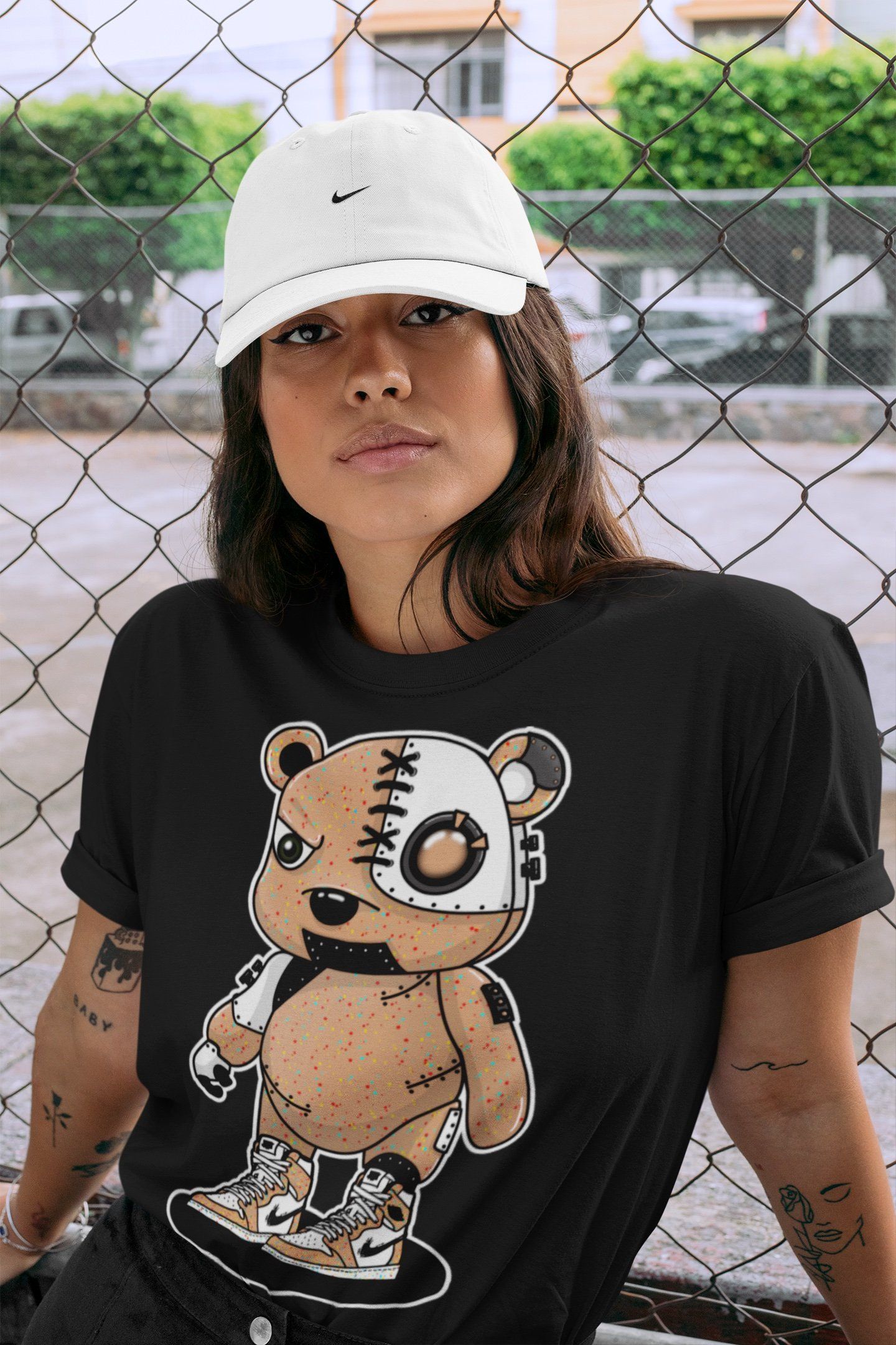 Cyborg Bear Unisex Tops - Air Jordan 1 Brushstroke