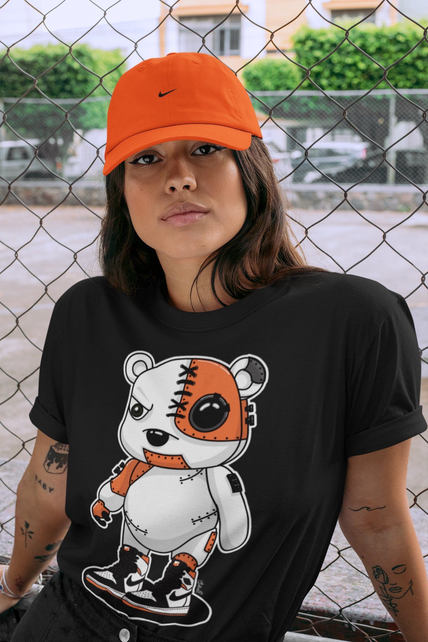 Cyborg Bear Unisex Tops - Air Jordan 1 Electro Orange