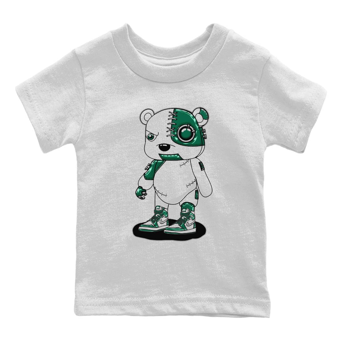Cyborg Bear Kids Tops - Air Jordan 1 Gorge Green