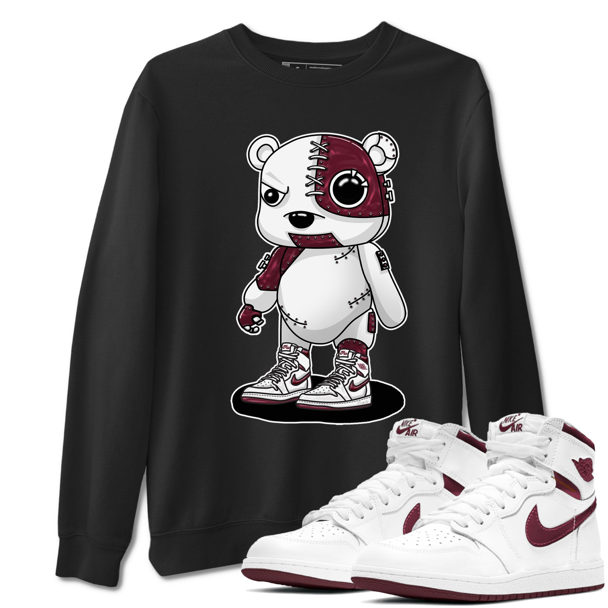Cyborg Bear snkmatch Tees - Air Jordan 1 Metallic Burgundy